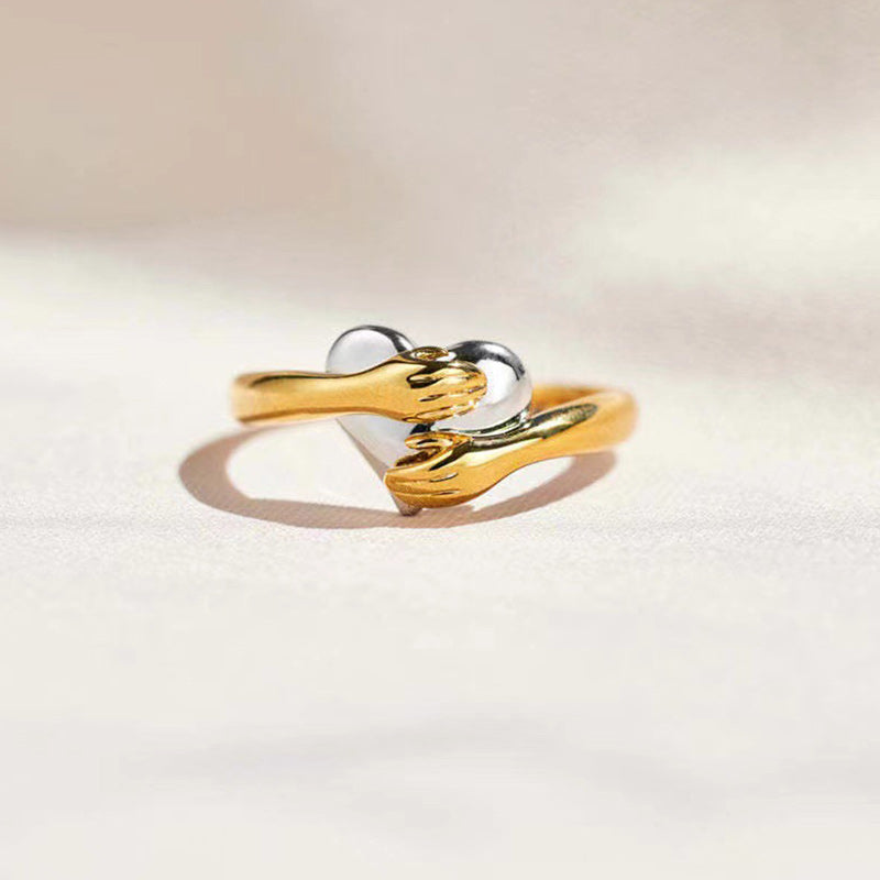 For Daughter - My Heart Always Holds You Heart Hug Ring-37bracelet