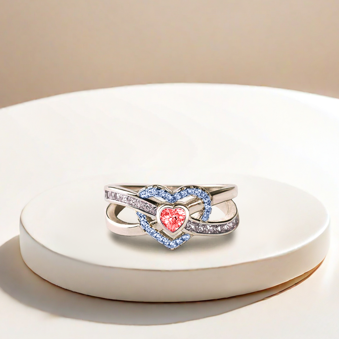 I WEAR BLUE & RED DROP BLOOD INFINITE LOVE RING