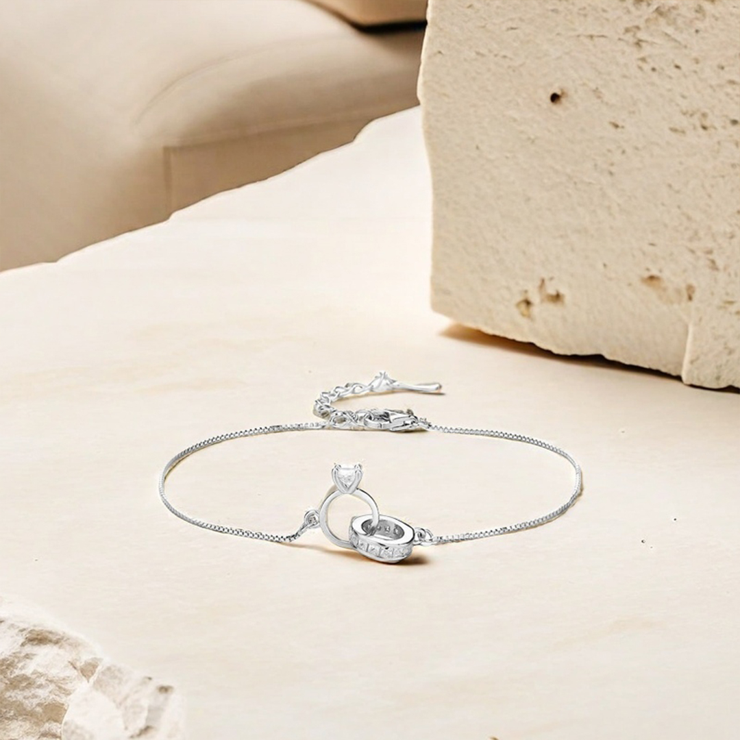 To My Better Half - I Love You Forever and Always Interlocking Bracelet