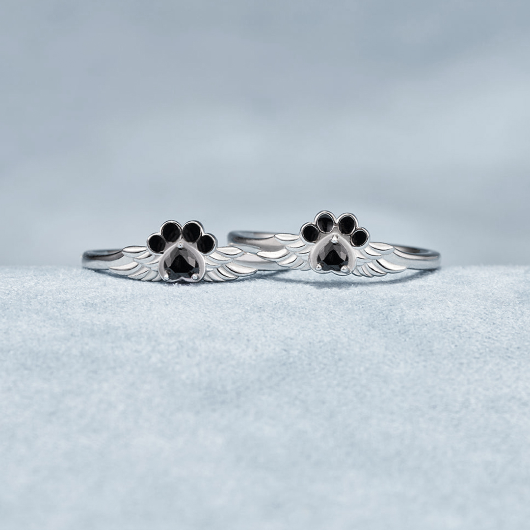 "Angel's Companion"-My Four Legged Angel Is Always Near By Paw Wing Ring