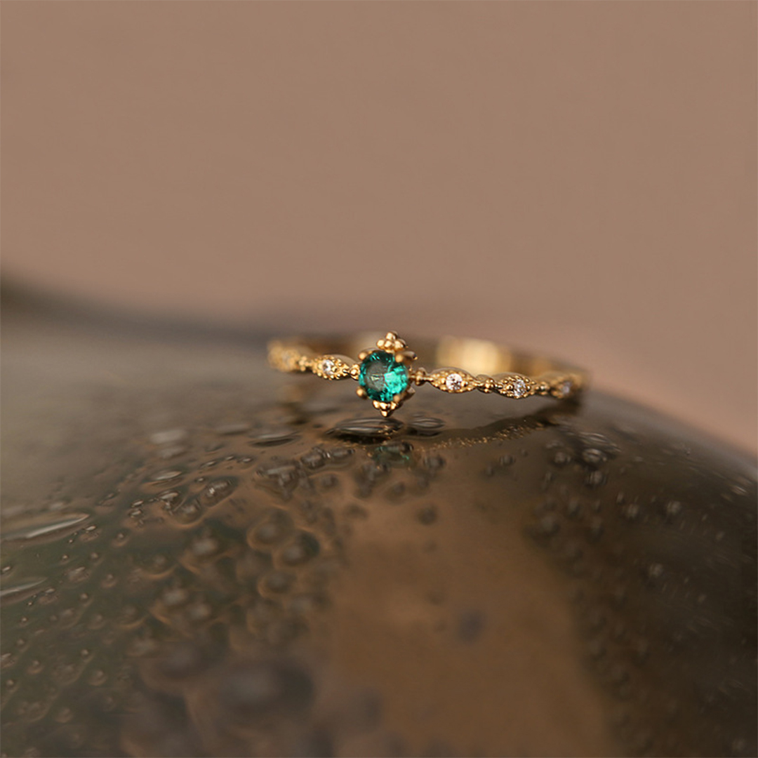 It's OK To Not Be OK Emerald Dainty Ring