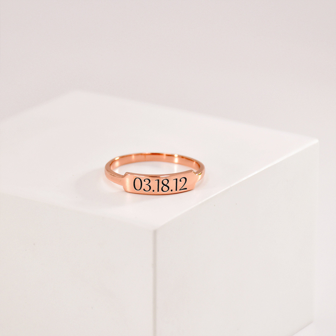 Custom Delicate Dainty Bar Ring