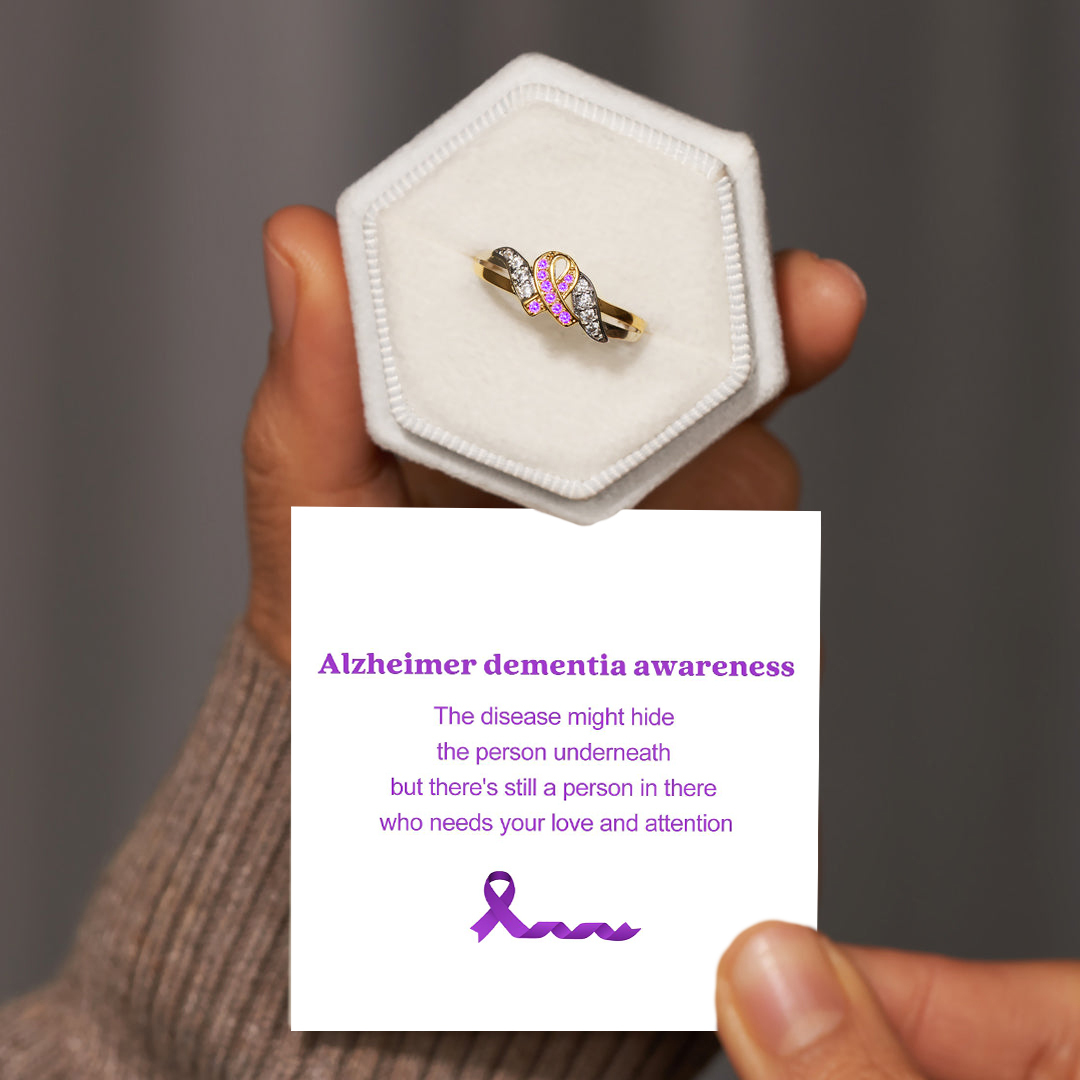 Purple ribbon ring to raise awareness of Alzheimer's disease