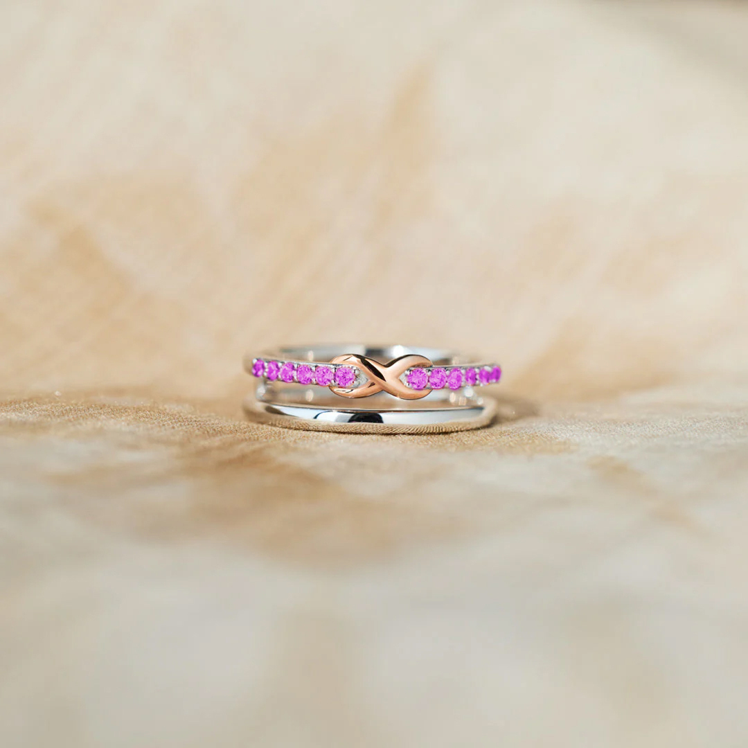 Alzheimer dementia awareness Orange Infinity Ring