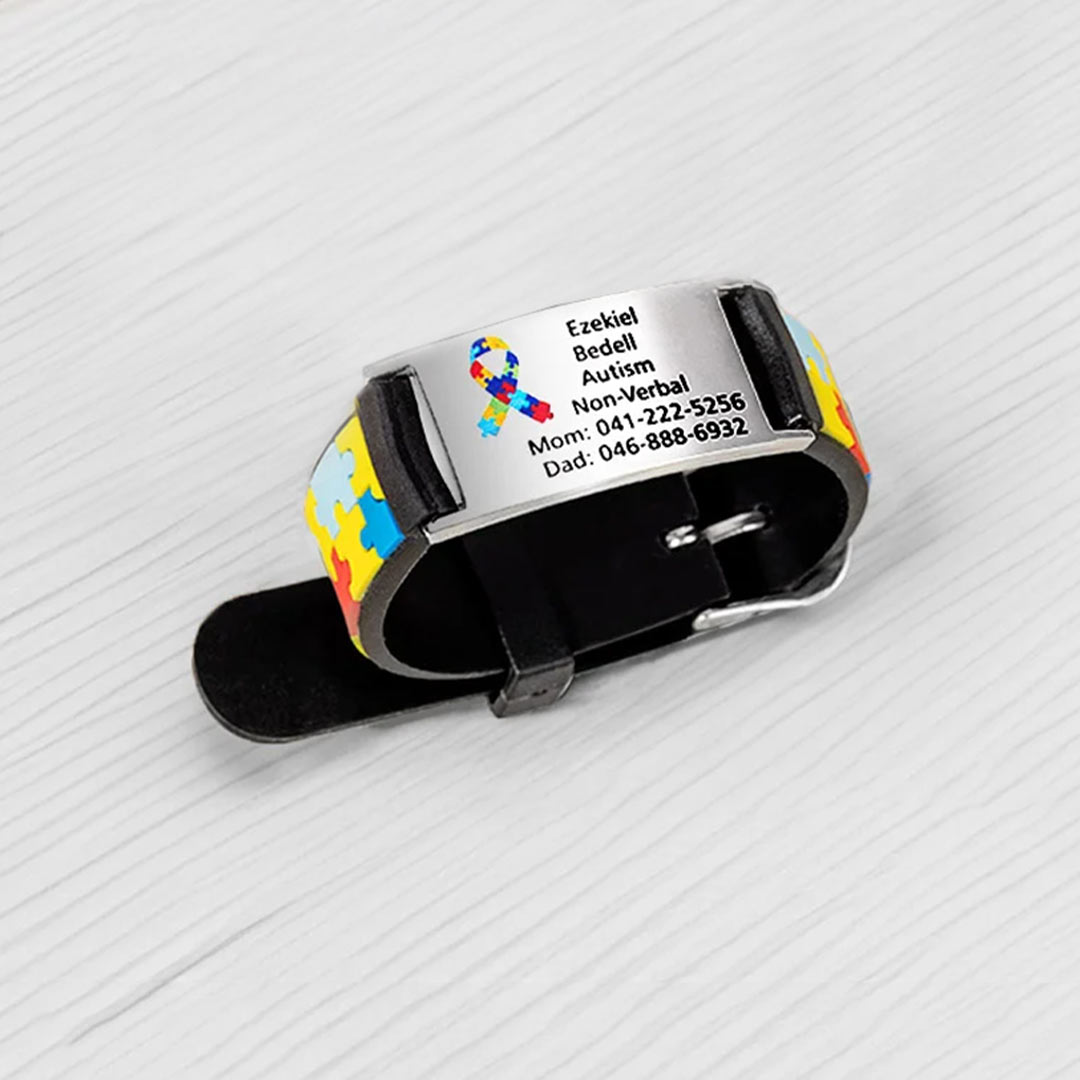 Autism Awareness-Customized info wristbands for autistic children