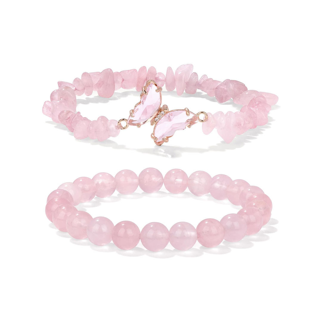 For Memorial-They Fly With Us Every Day Double-layer crystal butterfly bracelet