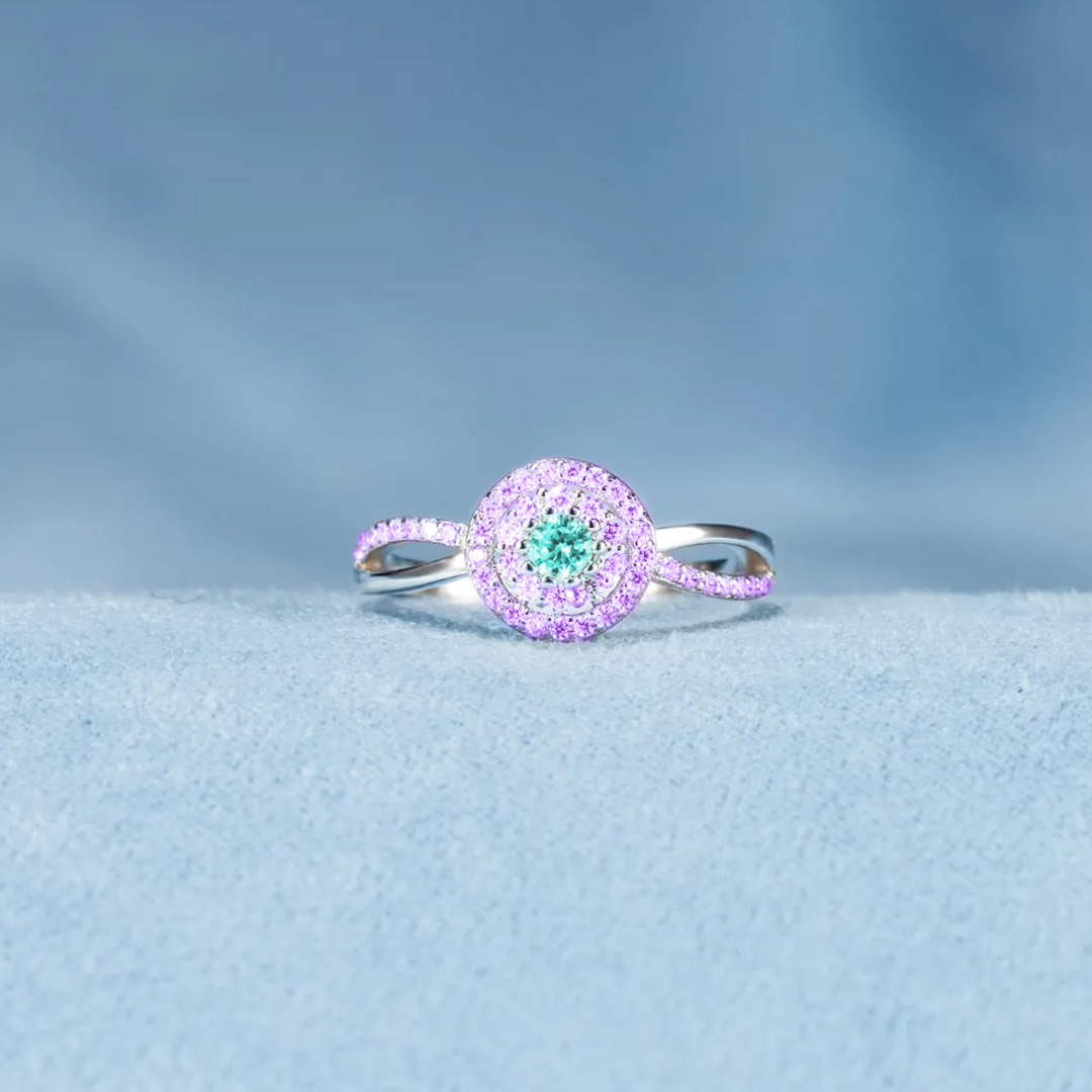 Suicide Prevention Awareness-Teal And Purple Circle Ring