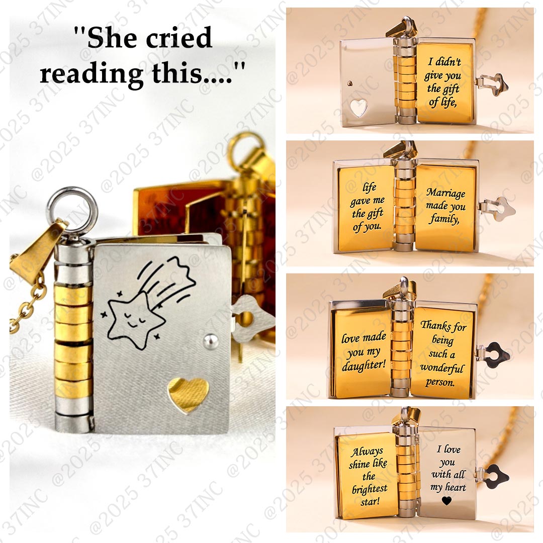 For Daughter-in-law - I Love You With All My Heart Book Necklace