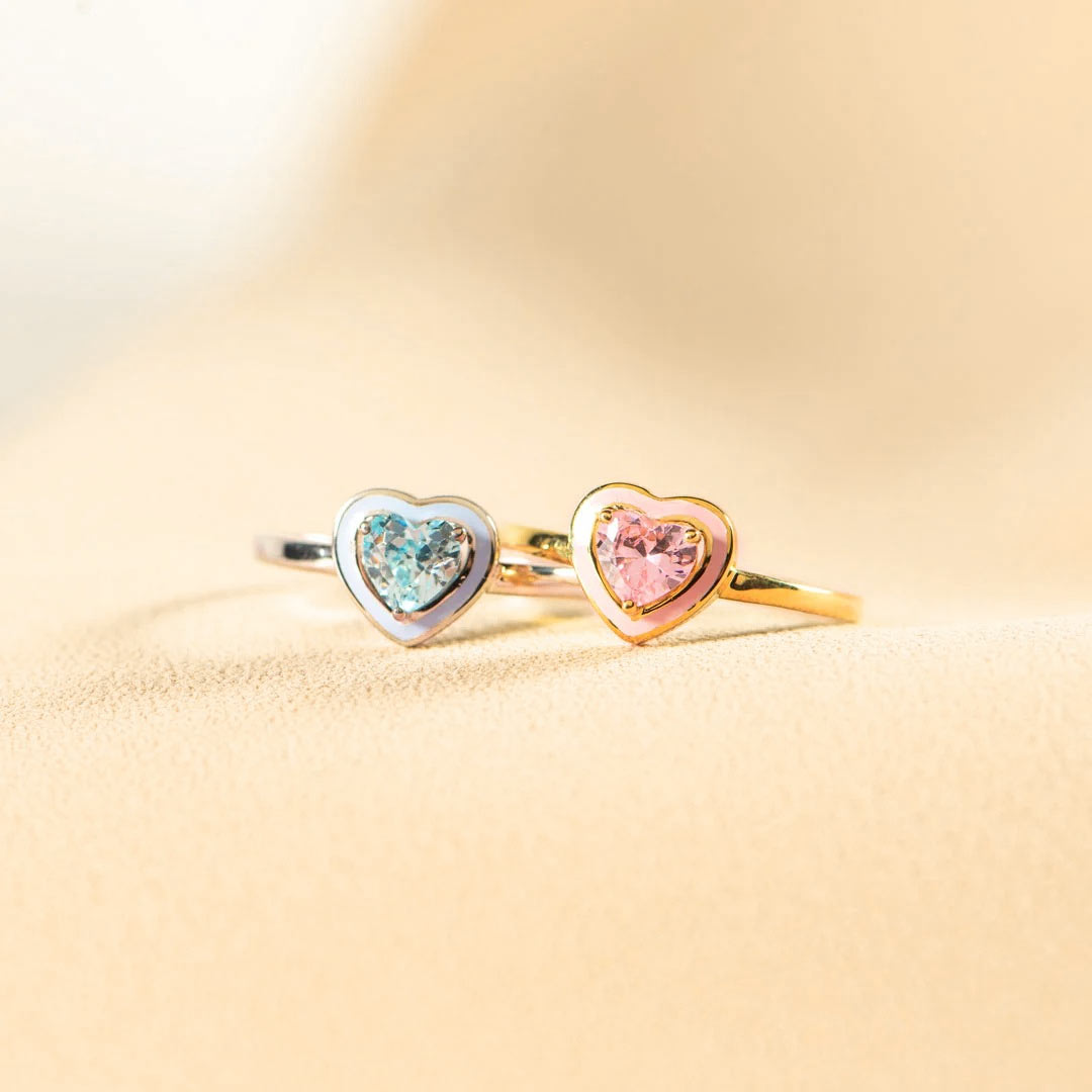 For Memorial - Mama Of An Angel Heart-shaped glaze ring