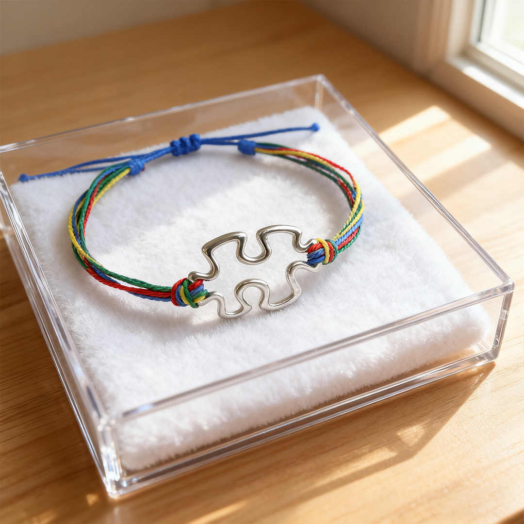 Autism Awarenss-Puzzle Colorful Braided Bracelet