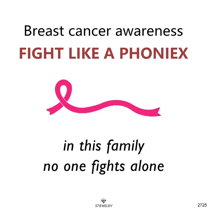 Fight Like A Phoenix Breast Cancer Awareness Fire Bird Necklace