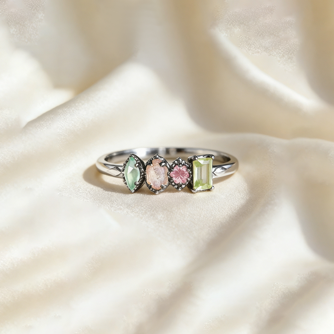 Irregular Birthstone Mother's Ring