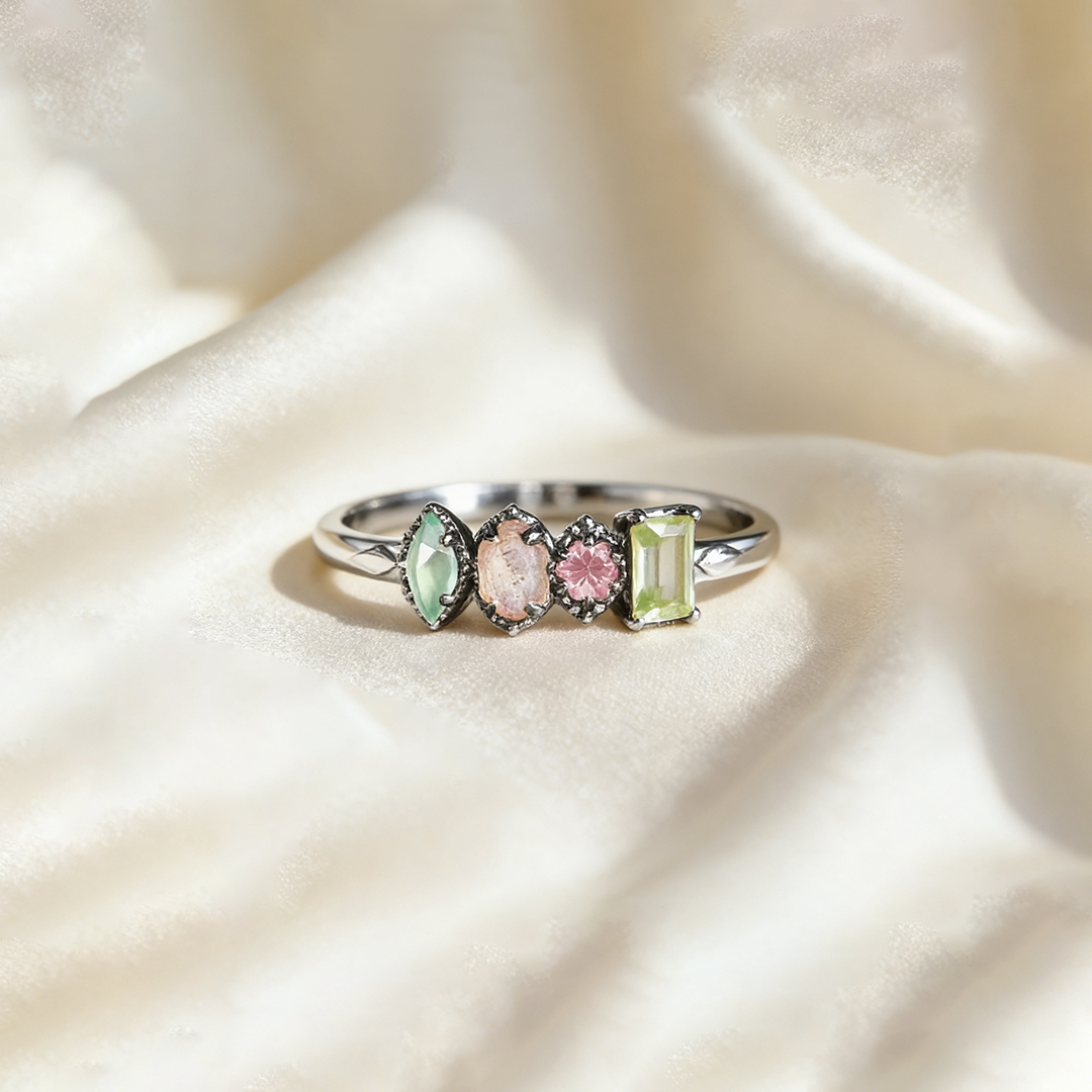 Irregular Birthstone Mother's Ring
