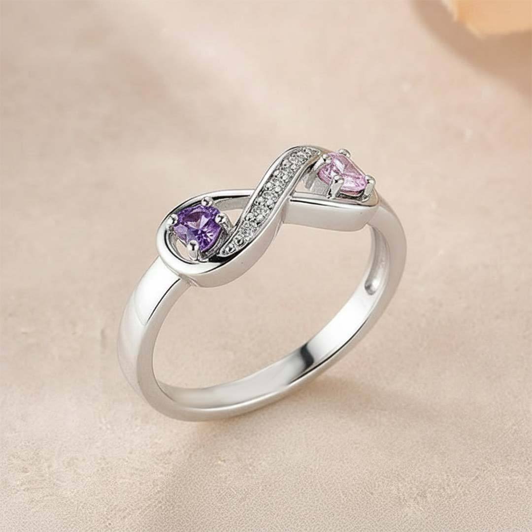 Mother&Daughter-Infinity Two Birthstone Ring