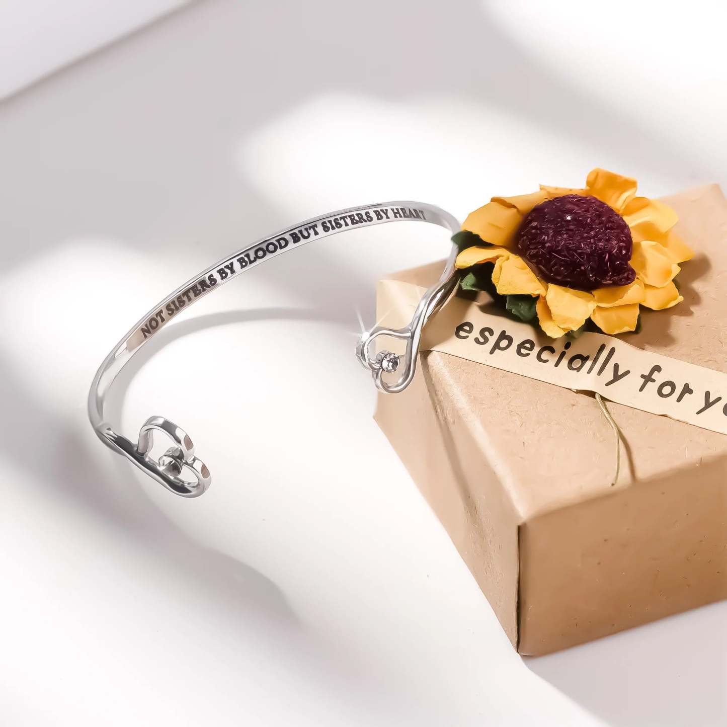 For Friend - Not Sisters By Blood But Sisters By Heart Heart Style Bracelet-37bracelet