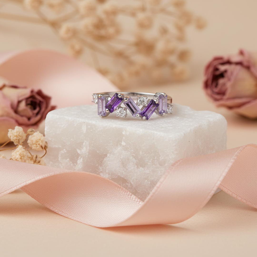 Lupus Awareness Gift Purple broken Ring