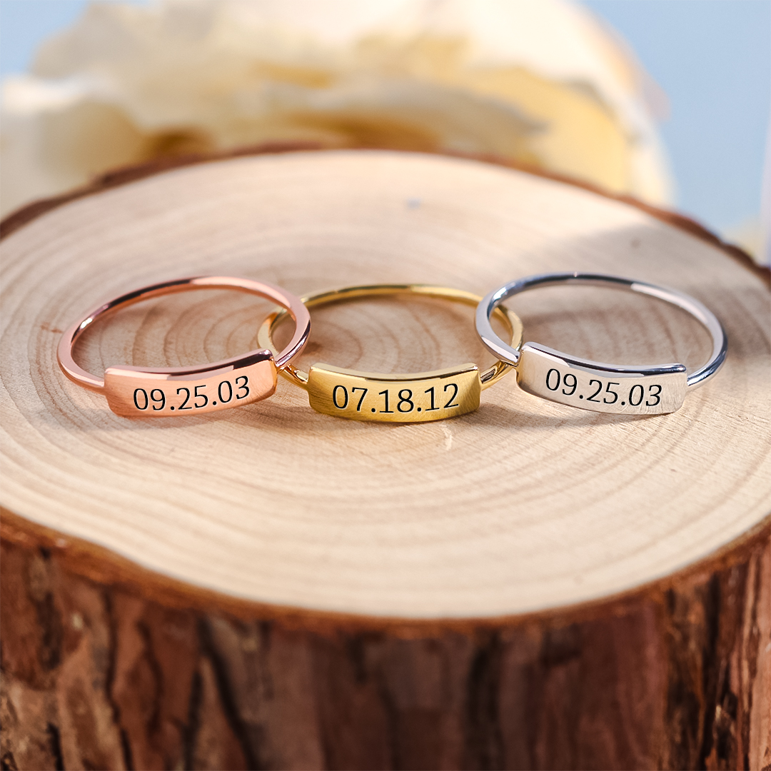 Custom Delicate Dainty Bar Ring