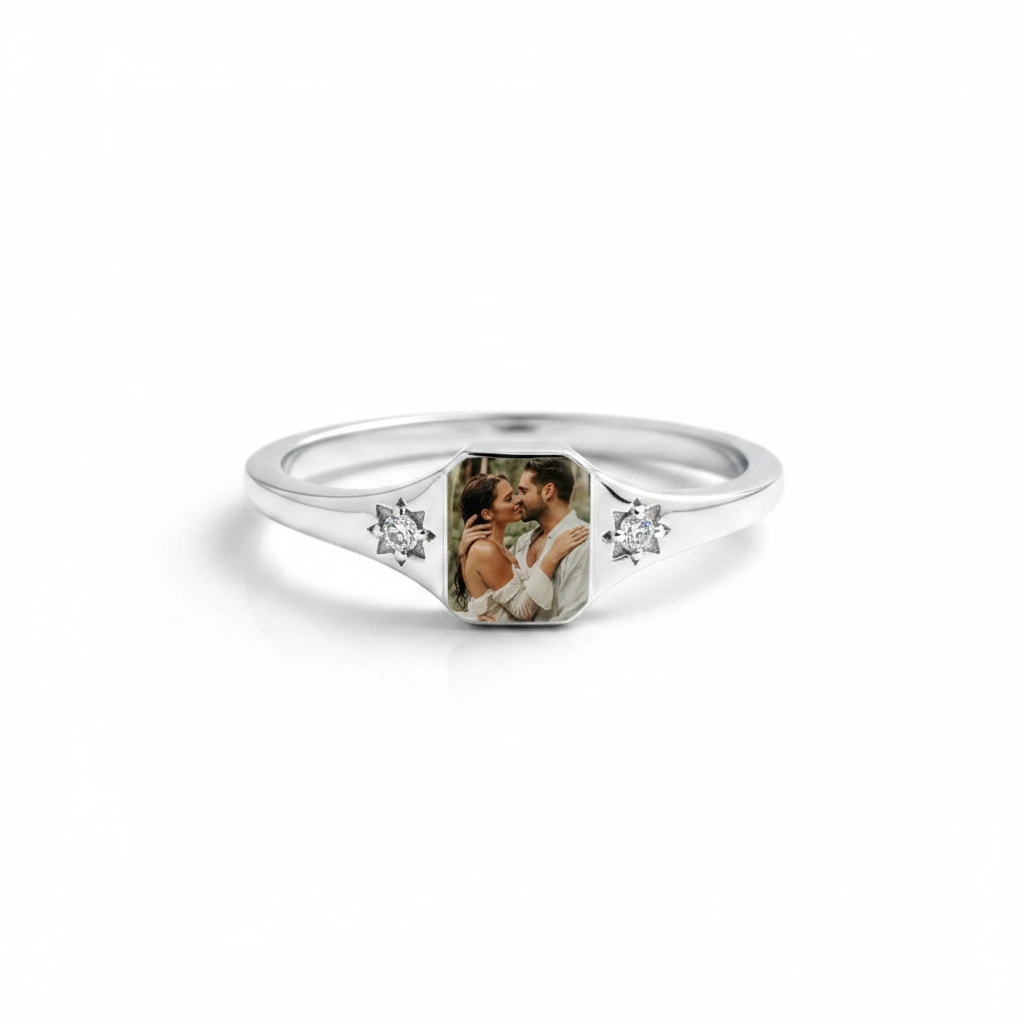 S925 Photo Birthstone Custom Ring