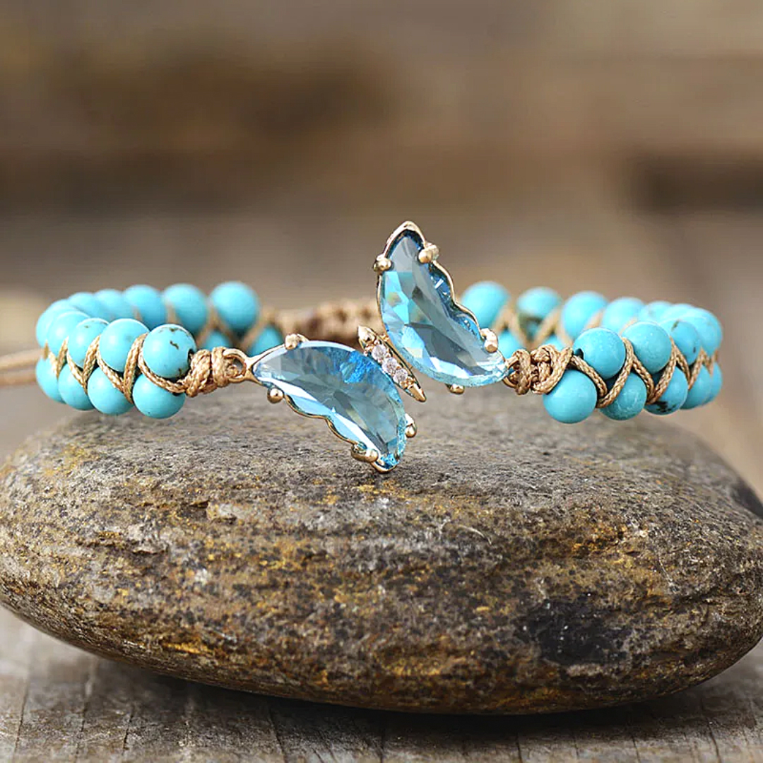 For Memorial - They Fly With Us Every Day Crystal Butterfly Bracelet