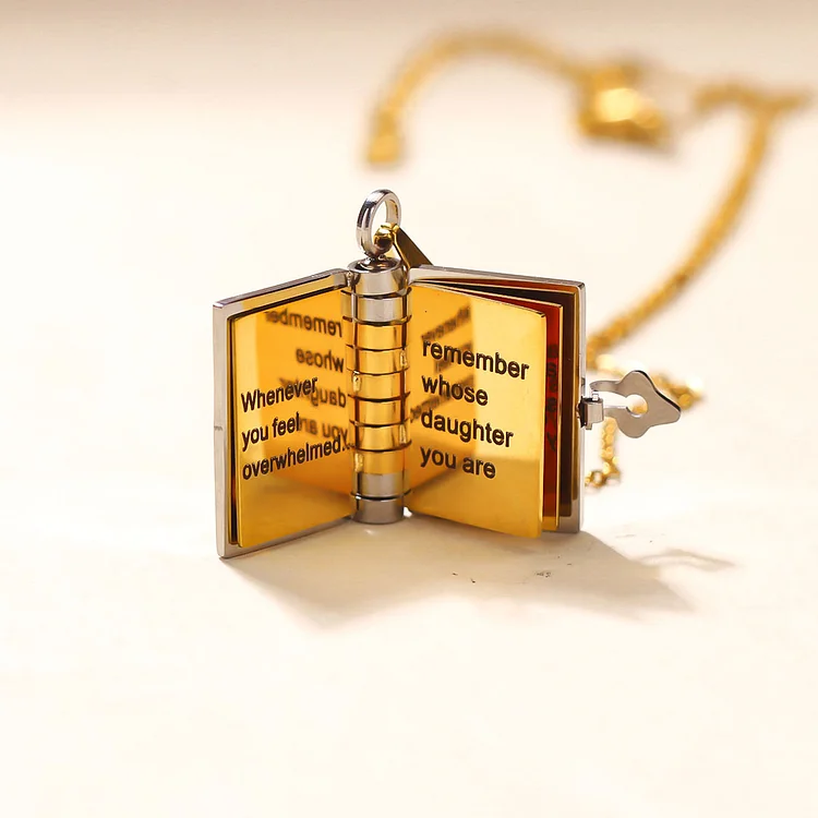 For Daughter - Straighten Your Crown Book Necklace