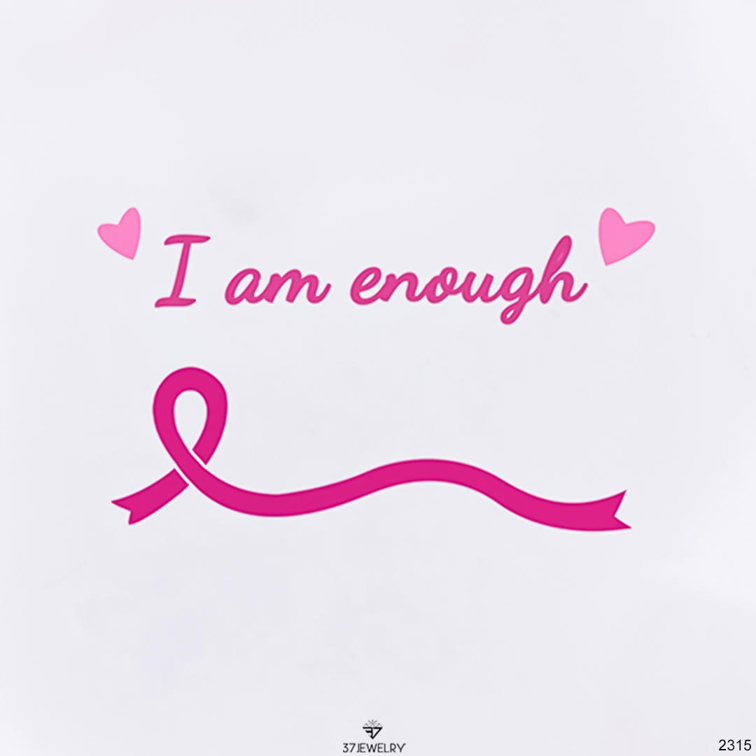 S925 Raise Awareness I Am Enough Circle Ring