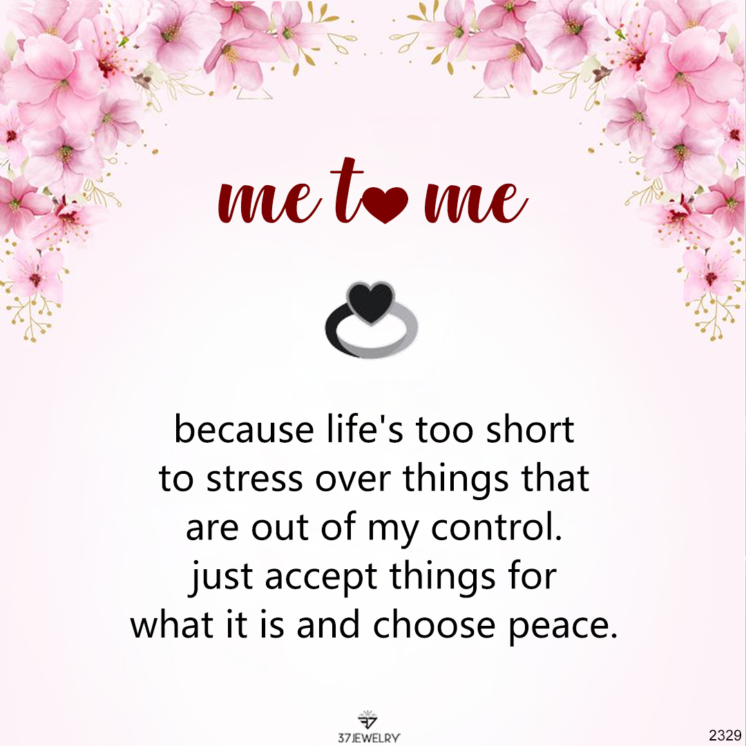 For Self - Me to me Black Ceramic Heart-shaped Ring