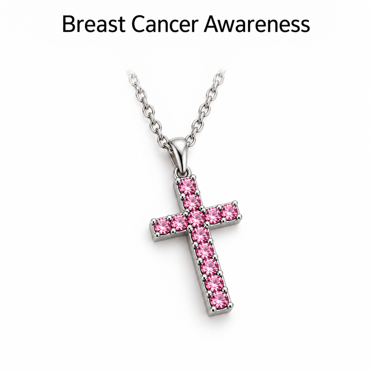 Breast Cancer Awareness Cross necklace