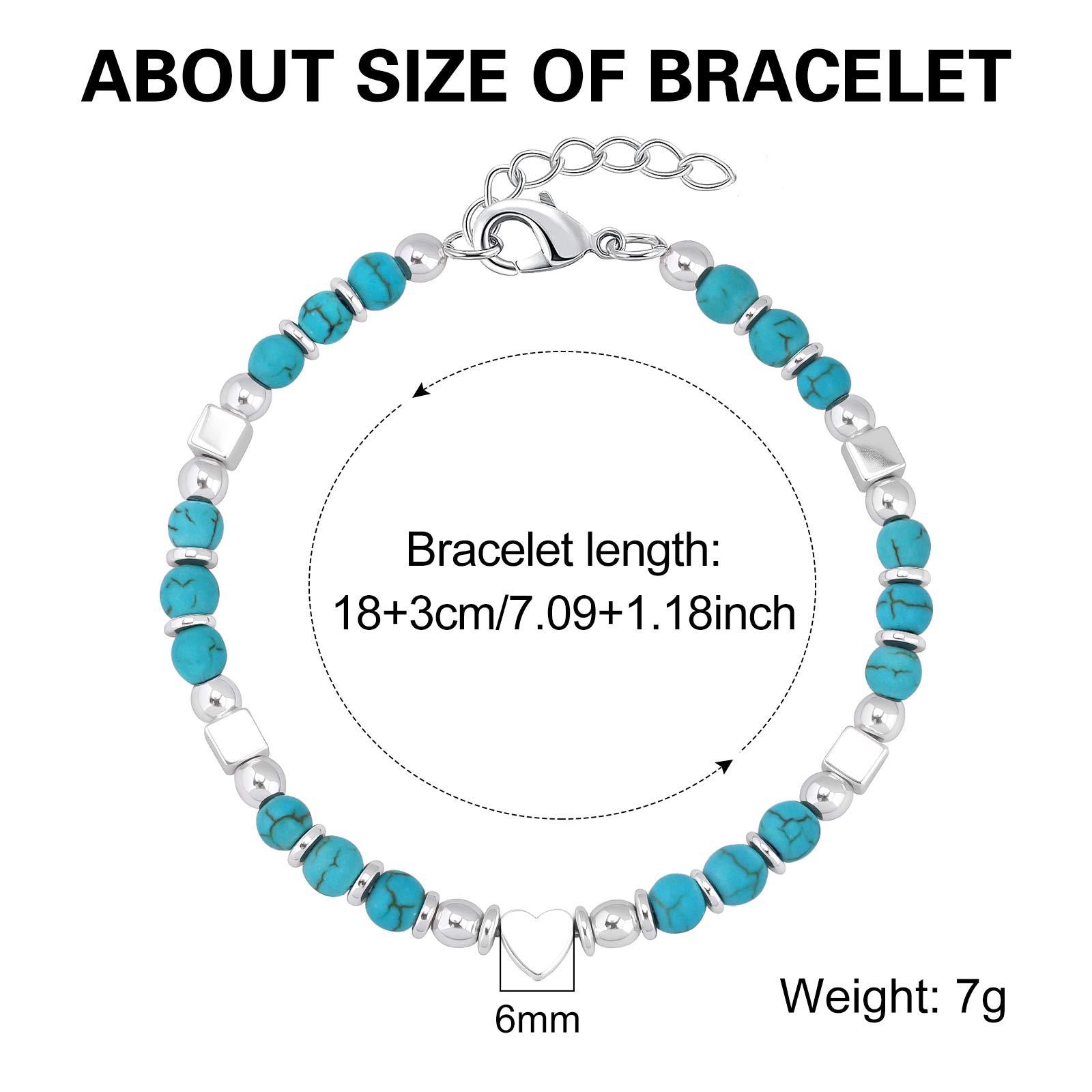 To My Granddaughter-Turquoise Heart Bracelet