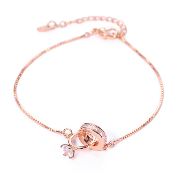 For Wife - S925 Through All Of Life's Journeys We Are One Heart Interlocking Diamond Bracelet