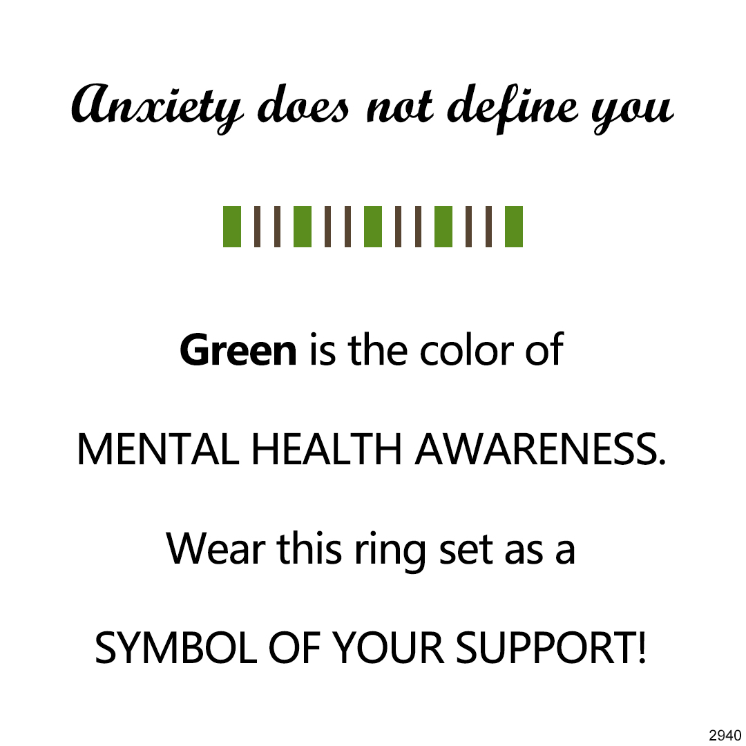 Anti-Anxiety-Green Gemstone Rotating Ring