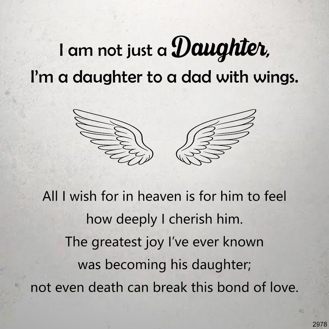 I’m a daughter to a dad with wings Name Personalized Ring