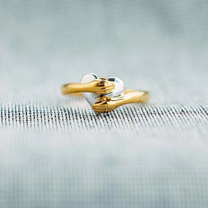 For Daughter - My Heart Always Holds You Heart Hug Ring-37bracelet
