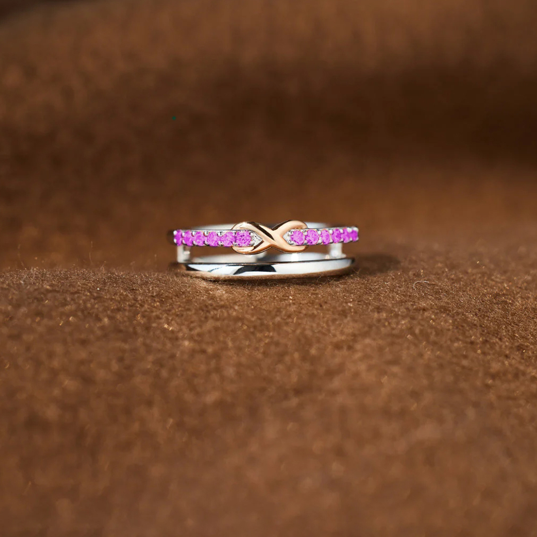 Alzheimer dementia awareness Orange Infinity Ring