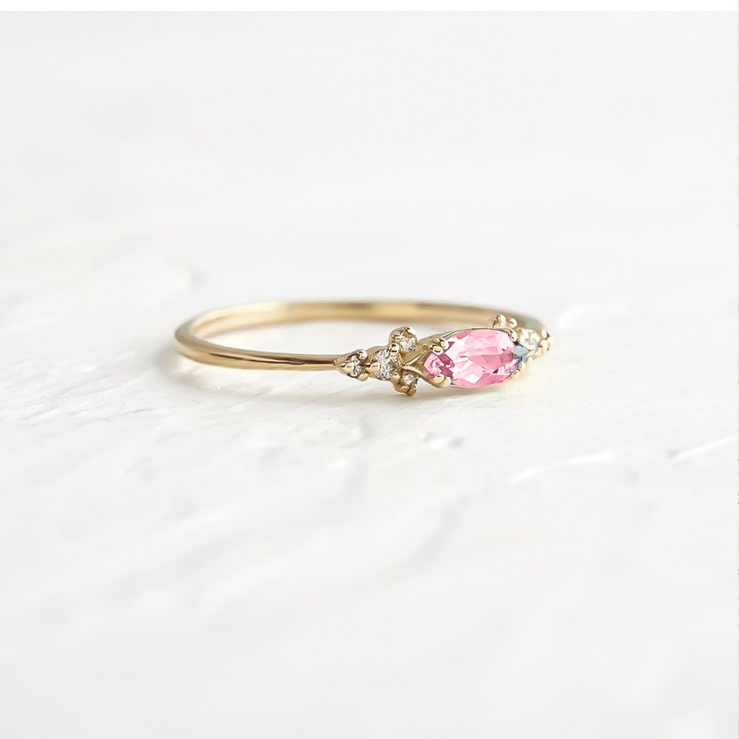 Breast Cancer Awareness-I wear pink for myself diamond thin ring