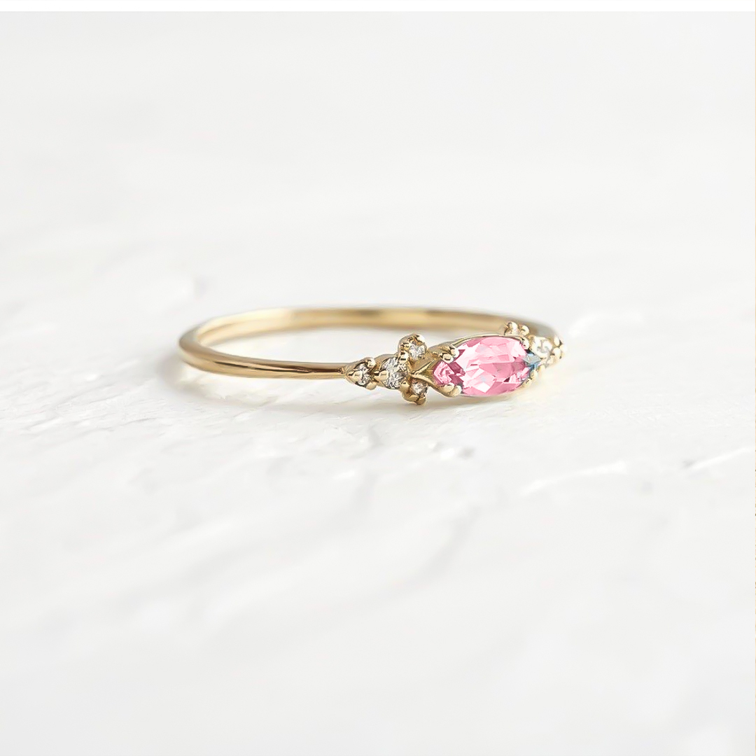 Breast Cancer Awareness-I wear pink for myself diamond thin ring
