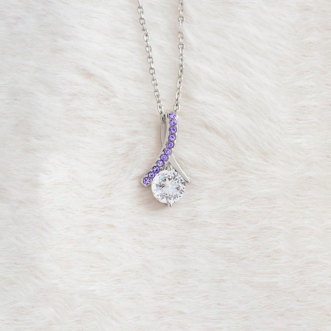 Alzheimer dementia awareness-Purple Diamond Embrace Necklace