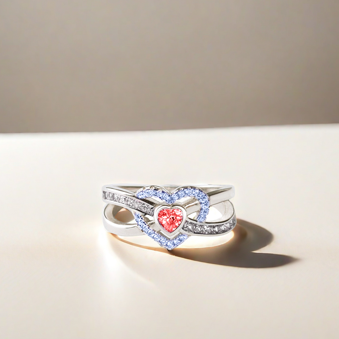 I WEAR BLUE & RED DROP BLOOD INFINITE LOVE RING