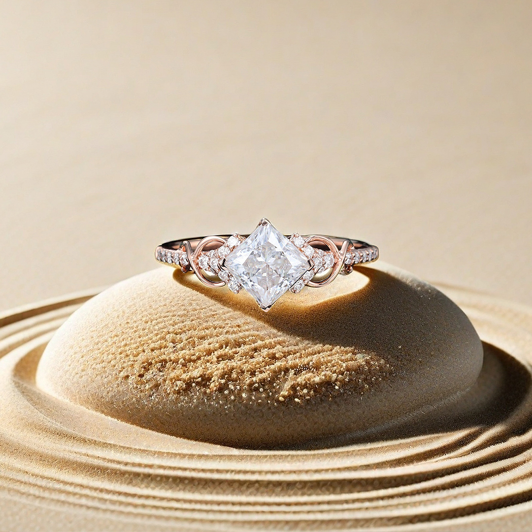It's OK To Not Be OK Princess Cut Moissanite Ring