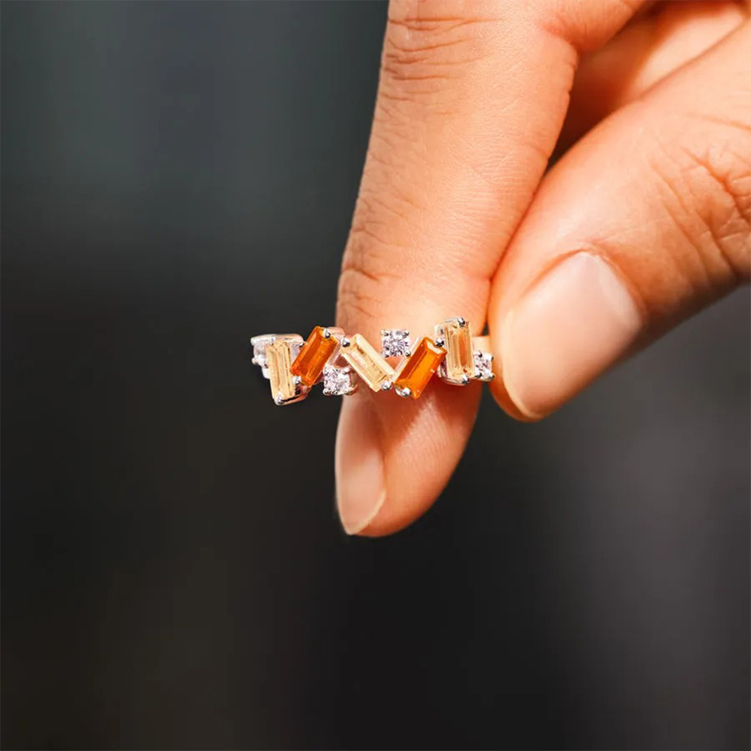 S925 Multiple Sclerosis Awareness Orange Broken Ring