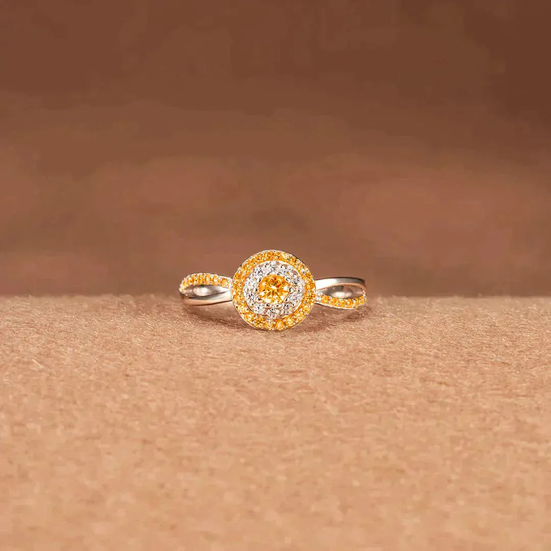 S925 Multiple Sclerosis Awareness Circle Dazzy Ring