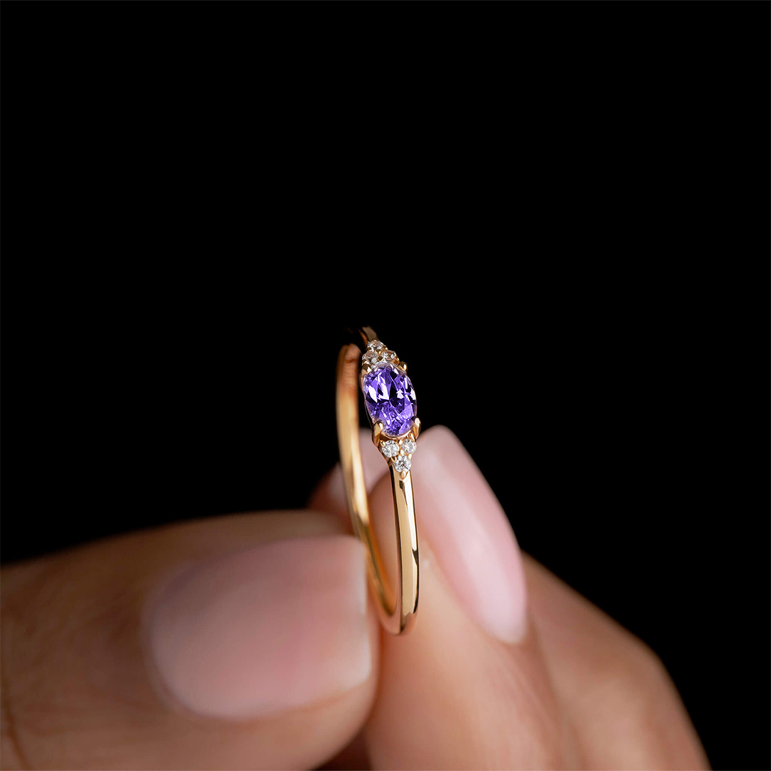 Alzheimer dementia awareness purple Ring