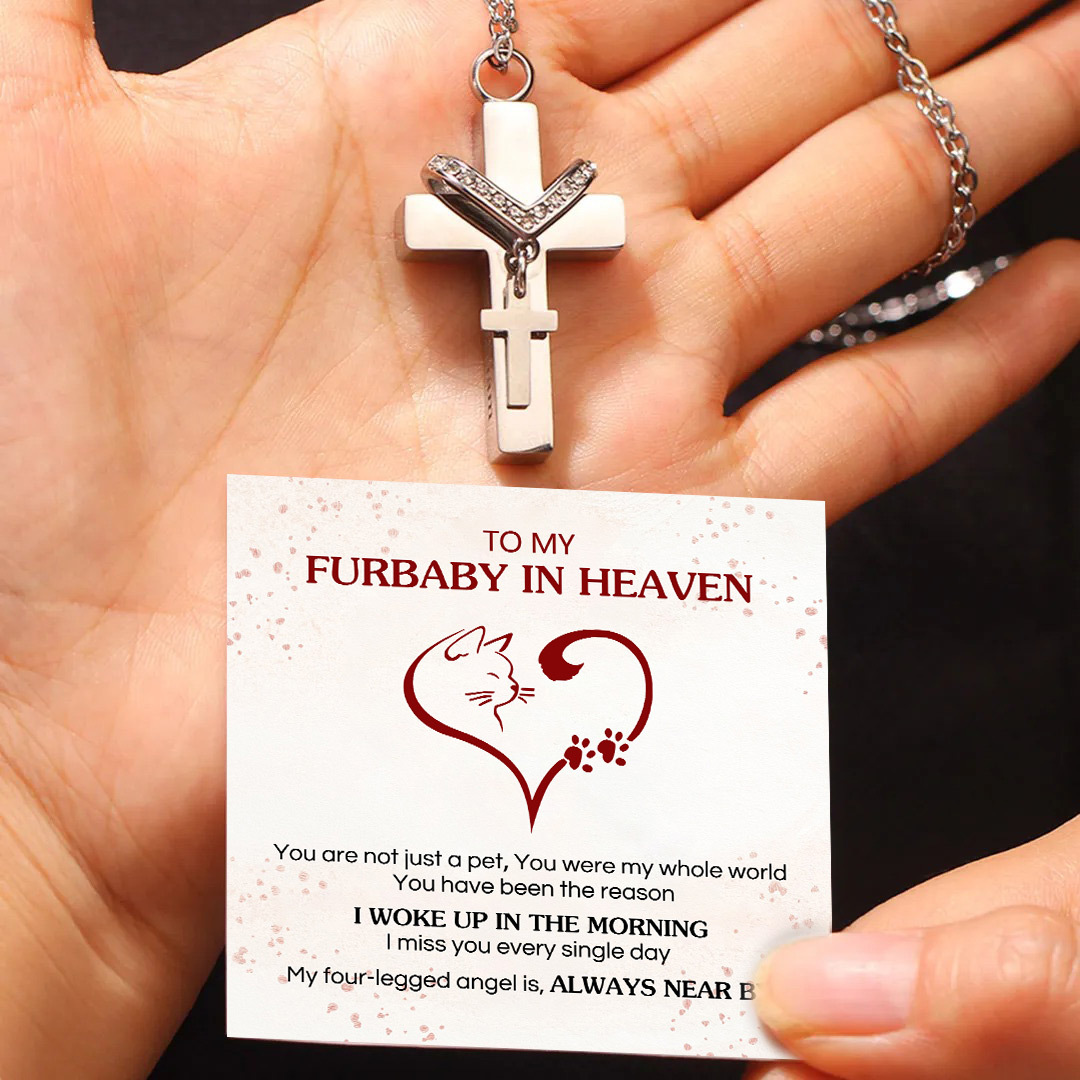 Custom Pet Name Cross Pendant Urn Necklace