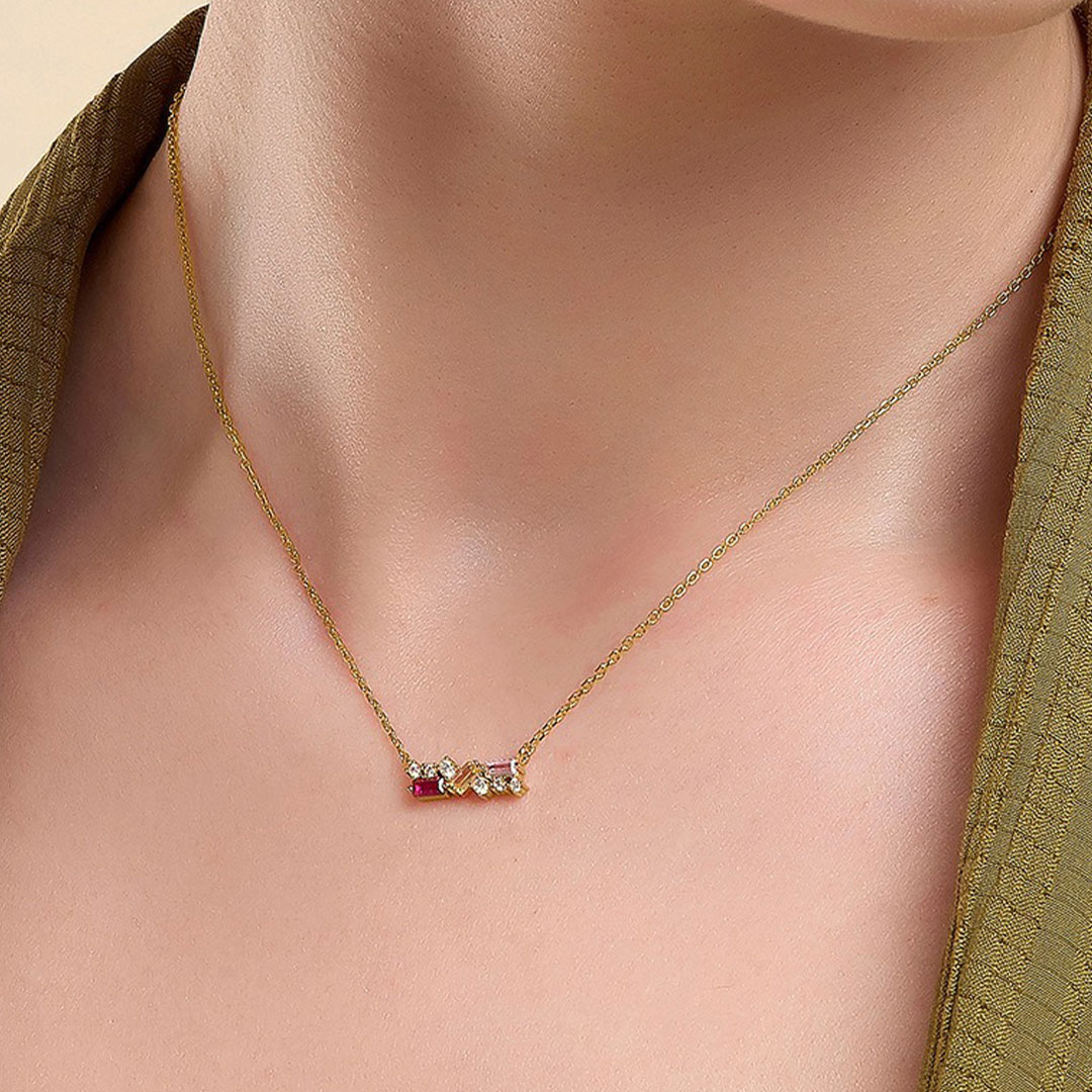 Alzheimer dementia awareness-Purple diamond necklace