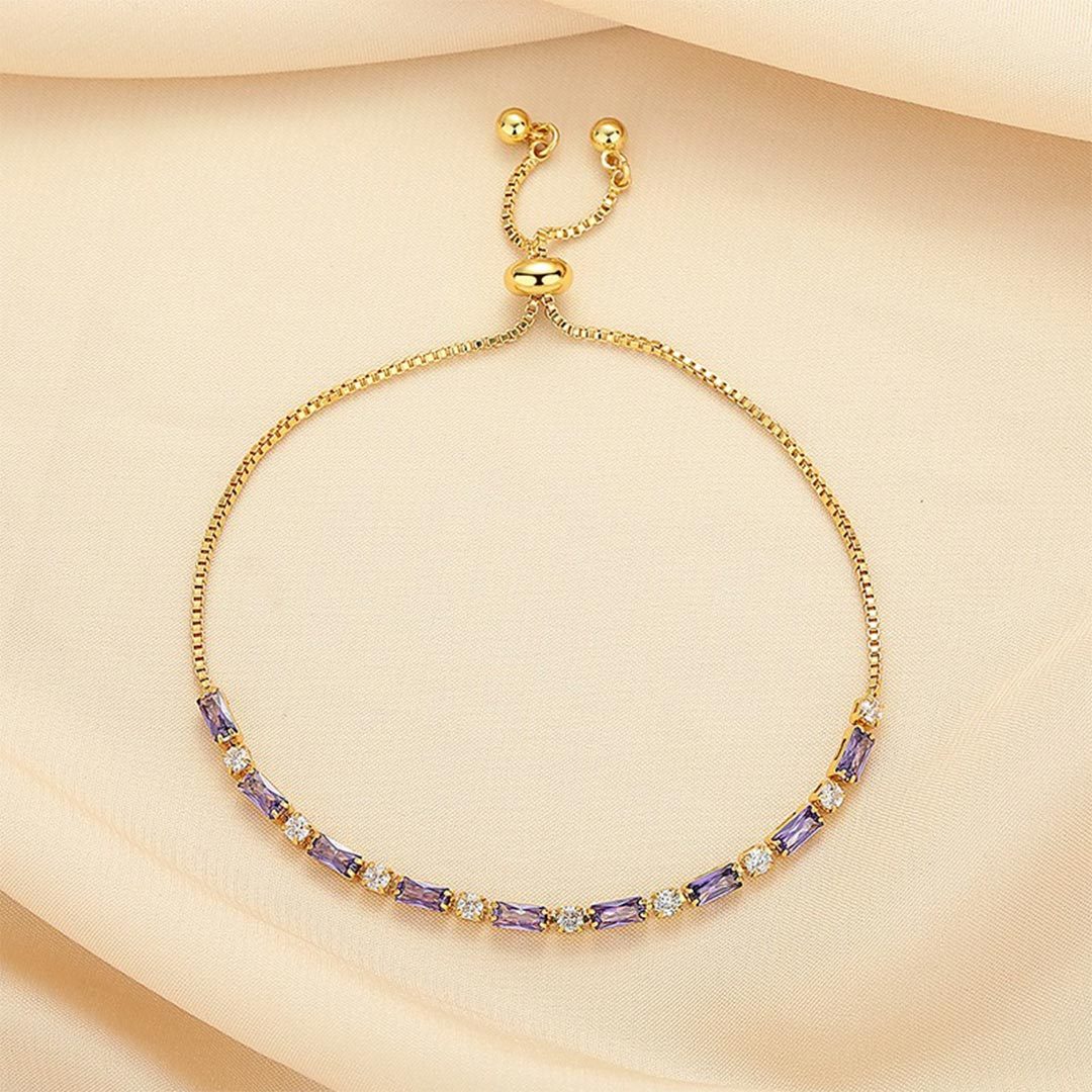 Alzheimer dementia awareness Purple long polka dot bracelet