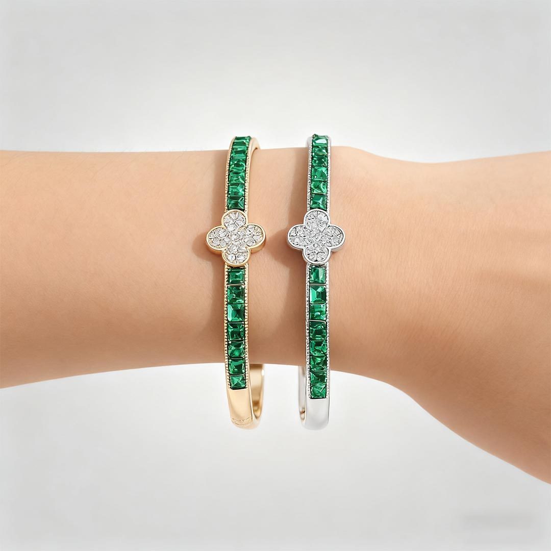 To my daughter-four-leaf clover diamond bracelet
