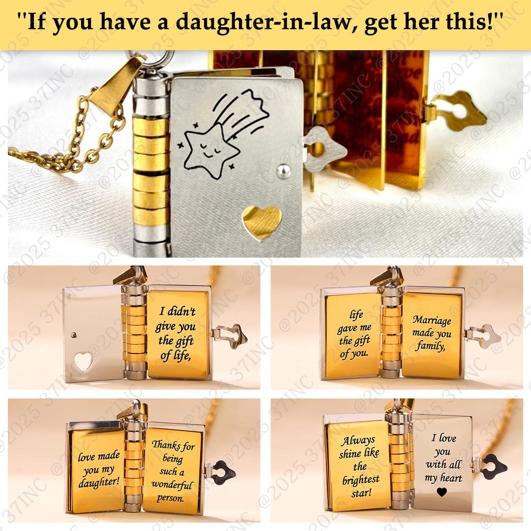 For Daughter-in-law - I Love You With All My Heart Book Necklace