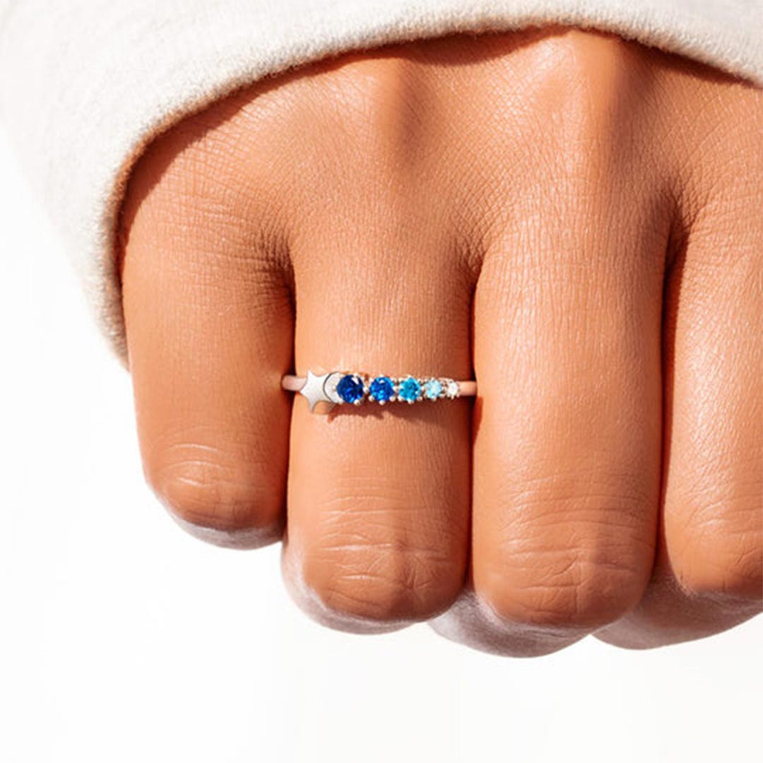 Autism Awareness-Gradient Blue Star Ring