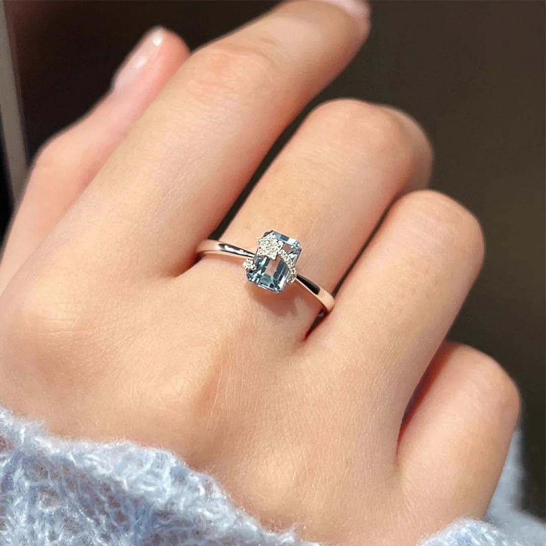 To my bonus daughter-Lucky Aquamarine Ring