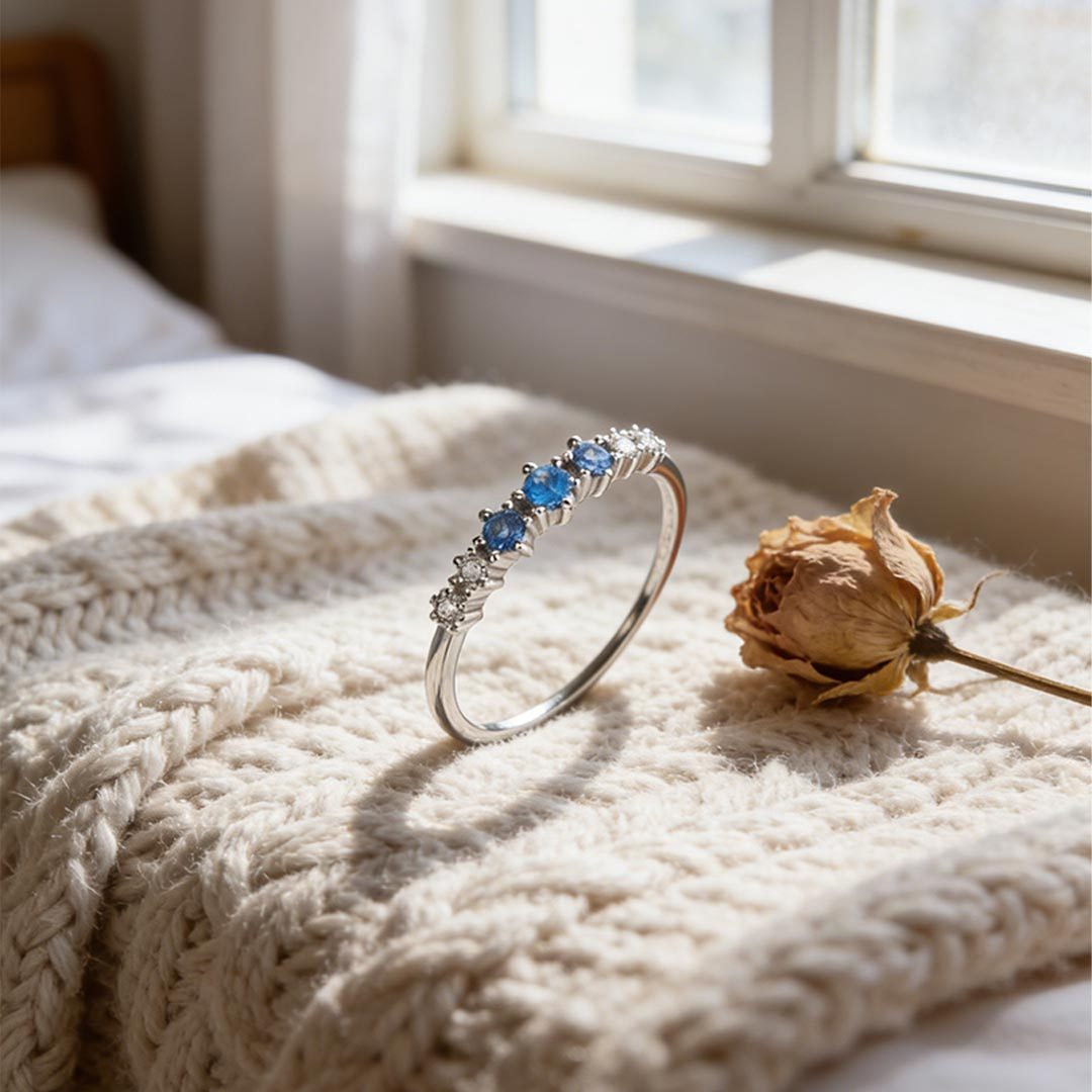 Colorectal Cancer Awareness-Blue Gradient Ring