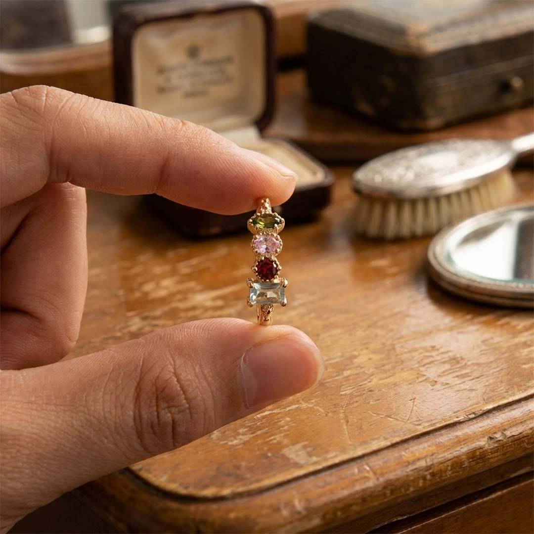 Irregular Birthstone Mother's Ring